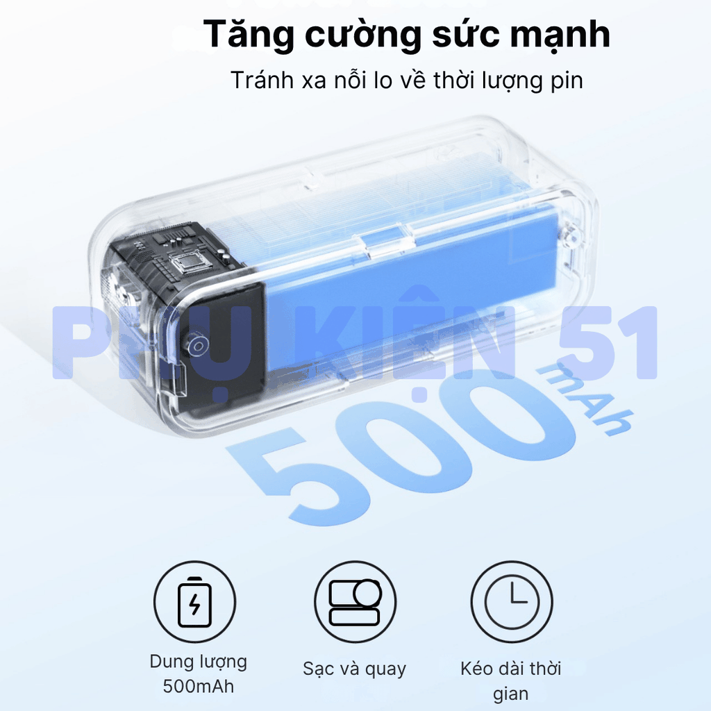 Pin dự phòng Telesin DJI Nano 500mAh kéo dài thời gian quay nhỏ gọn