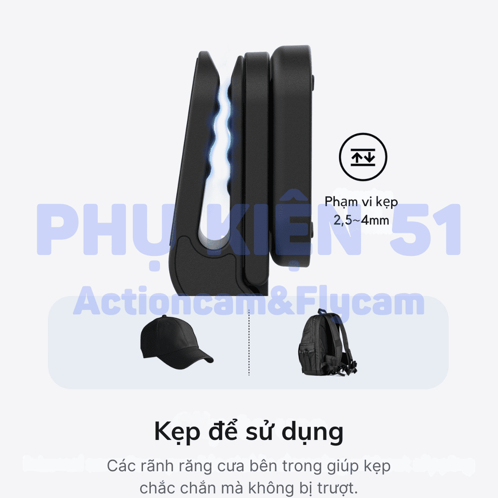 Đế nam châm Telesin kẹp nón Insta360 Go Ultra xoay 360 độ S3-HMH-05-TIS
