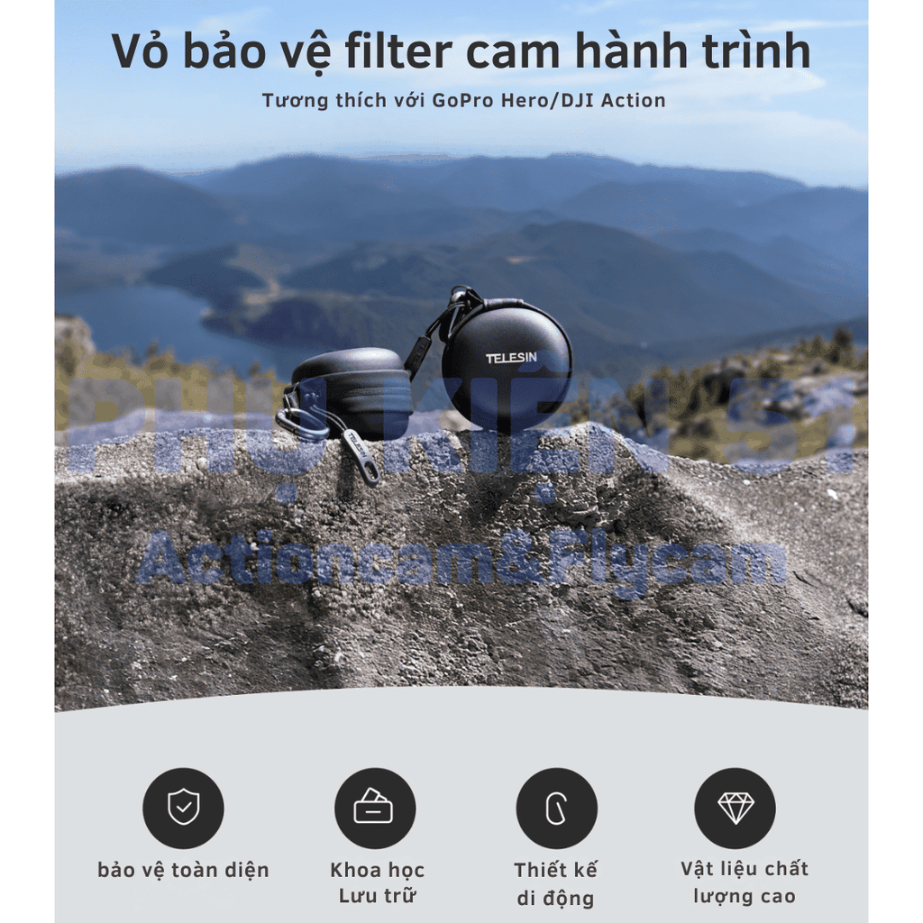 Túi Telesin đựng filter Actioncam gọn gàng chống trầy xước