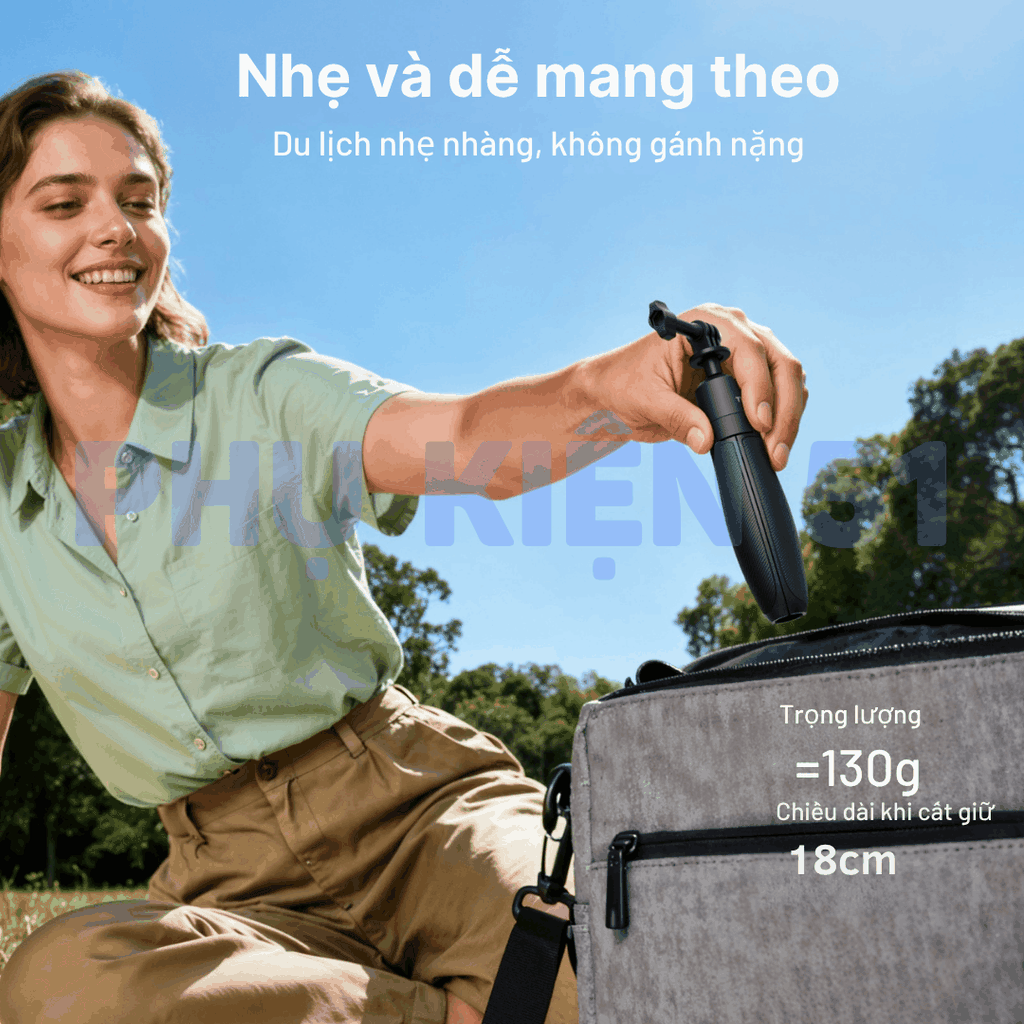 Tripod Mini Telesin 3.0 gắn actioncam Gopro Action Ace Pro xoay 360 độ kéo dài