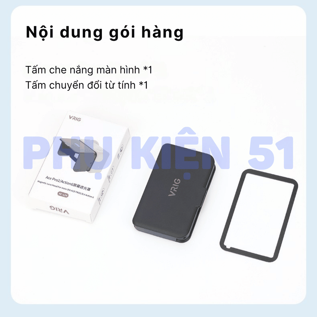 Nắp che nắng Vrig cho Insta360 Ace Pro 2 giúp nhìn rõ màn hình bảo vệ