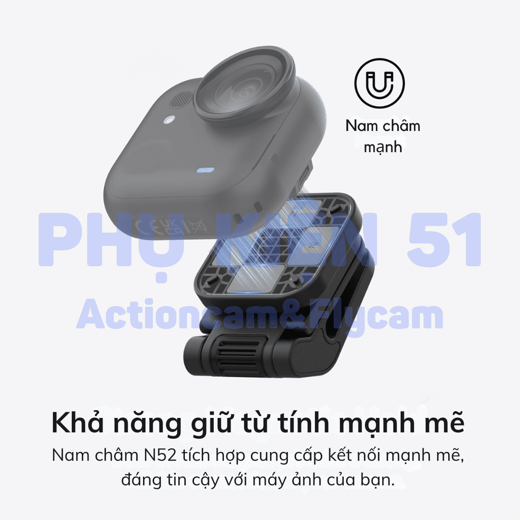 Đế nam châm Telesin kẹp nón Insta360 Go Ultra xoay 360 độ S3-HMH-05-TIS