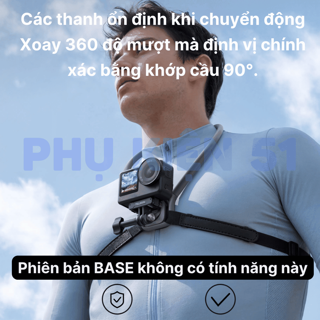 Vòng đeo cổ Telesin SE 3.0 gắn Actioncam Điện Thoại Pocket giảm đau cổ quay POV