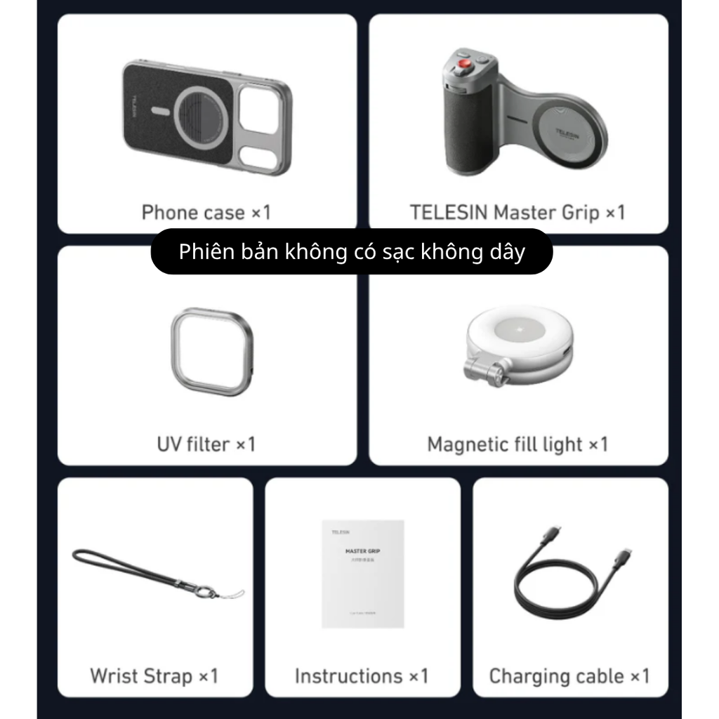 TELESIN Master Grip for iPhone 17 Pro Max - Báng tay cầm chuyên nghiệp quay phim chụp hình ổn định