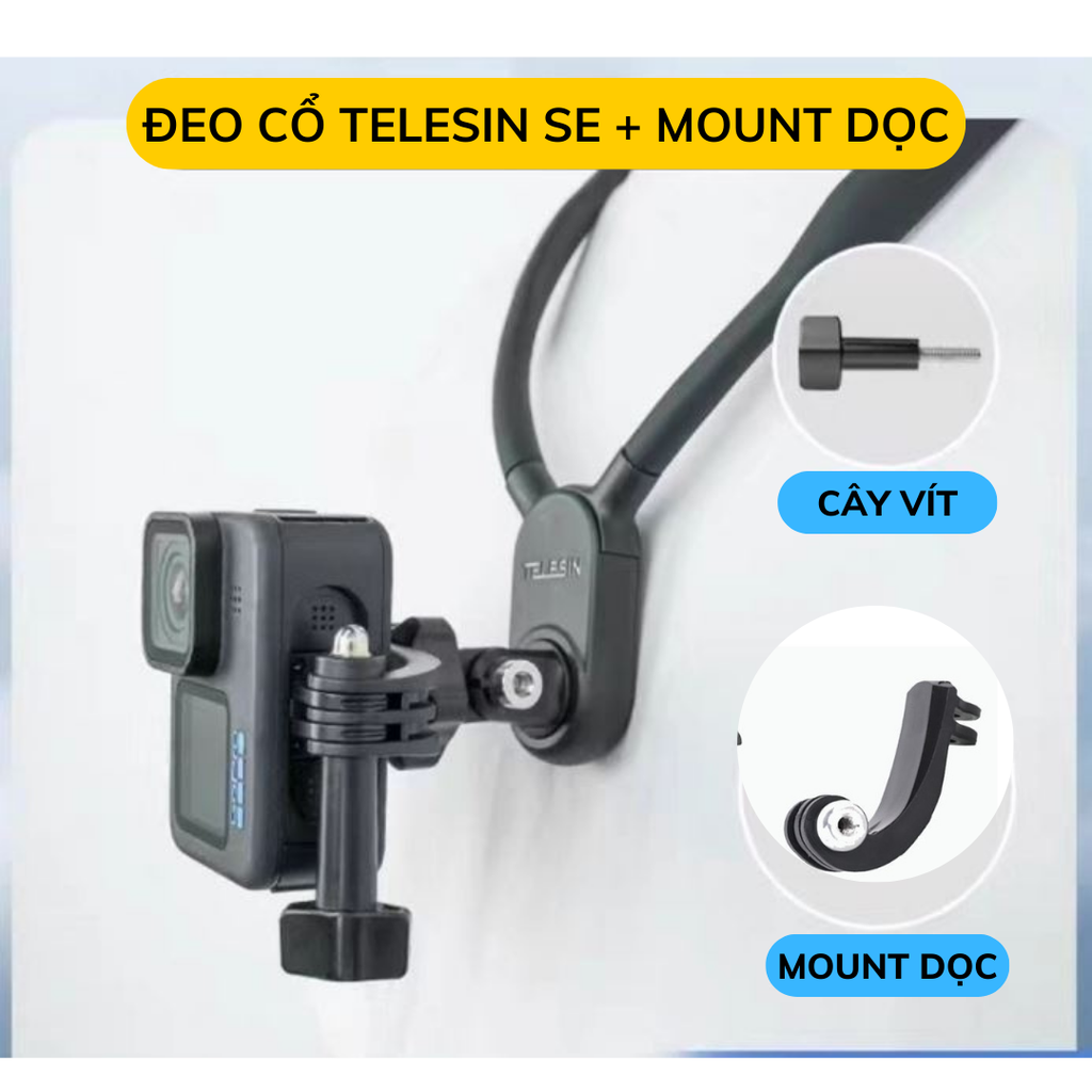 Vòng đeo cổ TELESIN SE gắn điện thoại , Gopro, ActionCam, Omso Action, Insta360 Ace pro