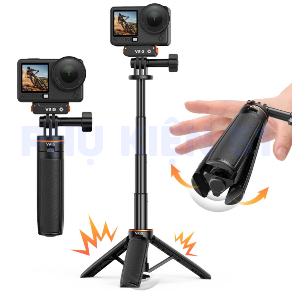 Tripod Mini Vrig TP 35  tự bung chân kéo dài 30cm siêu nhỏ gọn tiện lợi