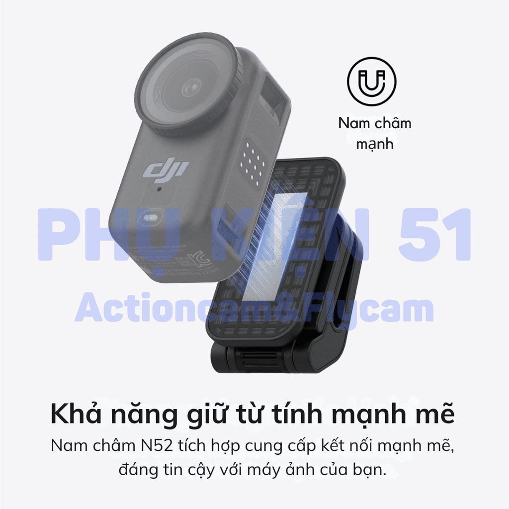 Đế nam châm Telesin kẹp nón DJI Osmo Nano kẹp chặt chắc chắn S3-HMH-05-TDJ