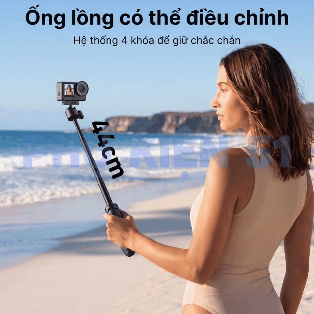 Tripod Telesin tích hợp Action 6 Nano kéo dài 44cm tiện lợi nhỏ gọn