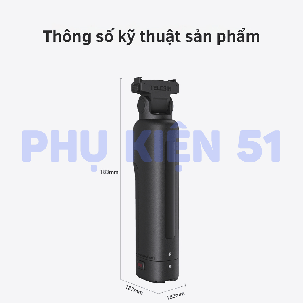 Tay cầm hộp sạc TELESIN cho Action 6 5 Osmo 360 cầm tay tiện dụng