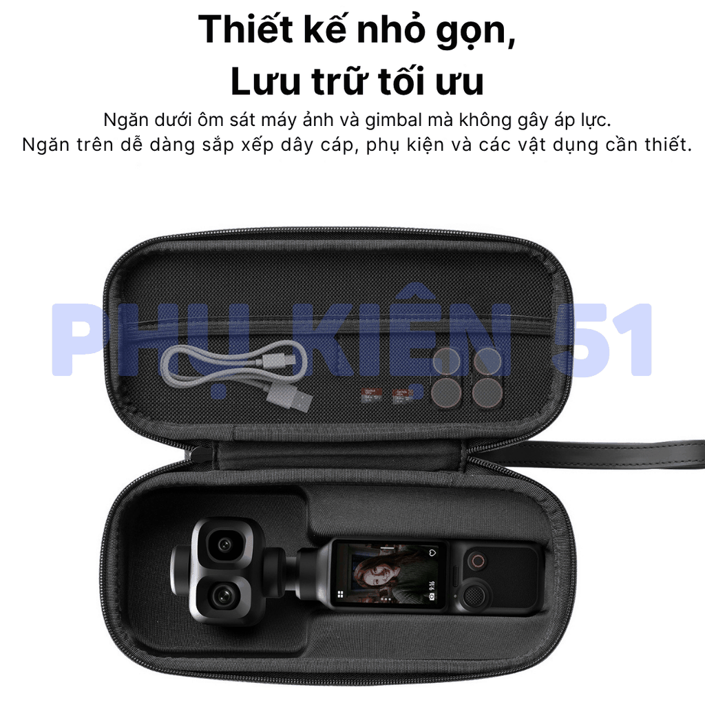 Túi Telesin đựng Pocket 4 Pro Insta360 Luna vừa khít bảo vệ gimbal