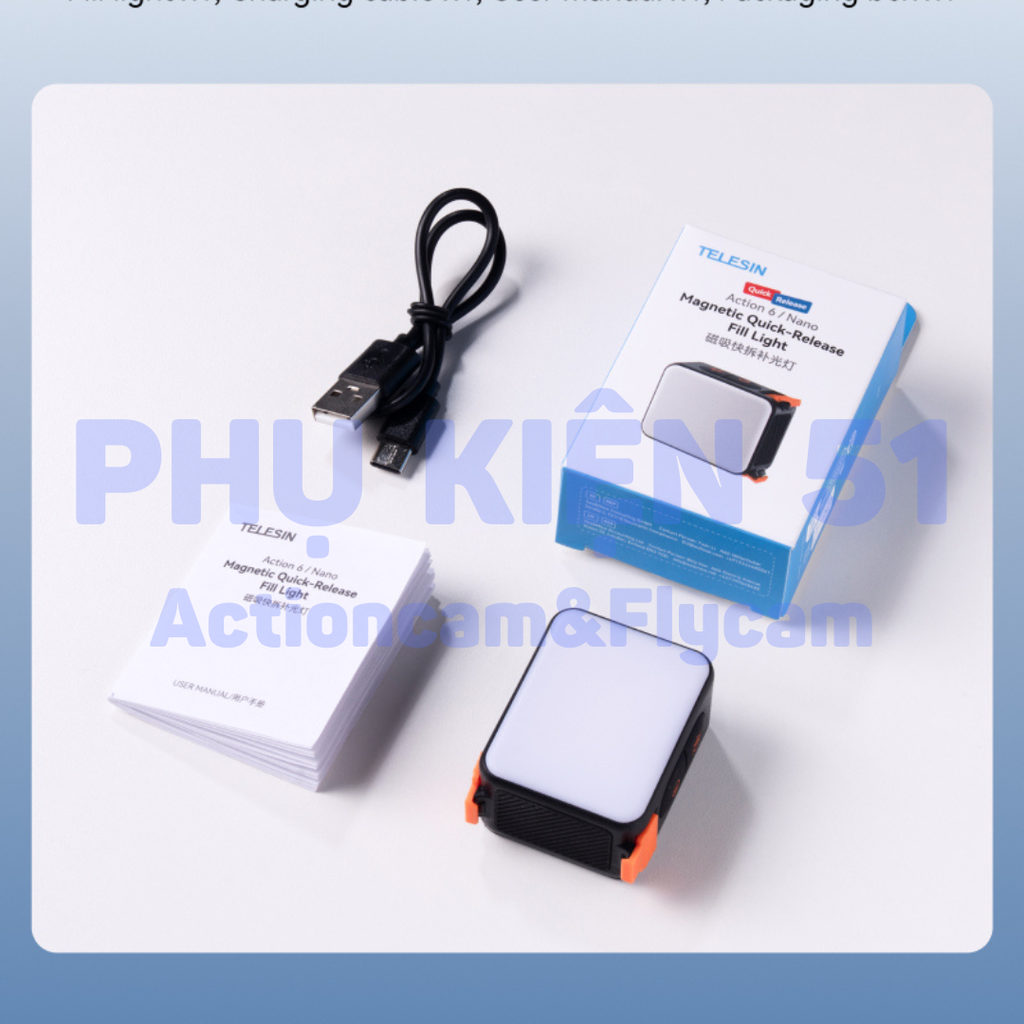 Đèn Telesin ngàm Osmo Nano/Action 6 Osmo trợ sáng S5-BGD-17-TDJ