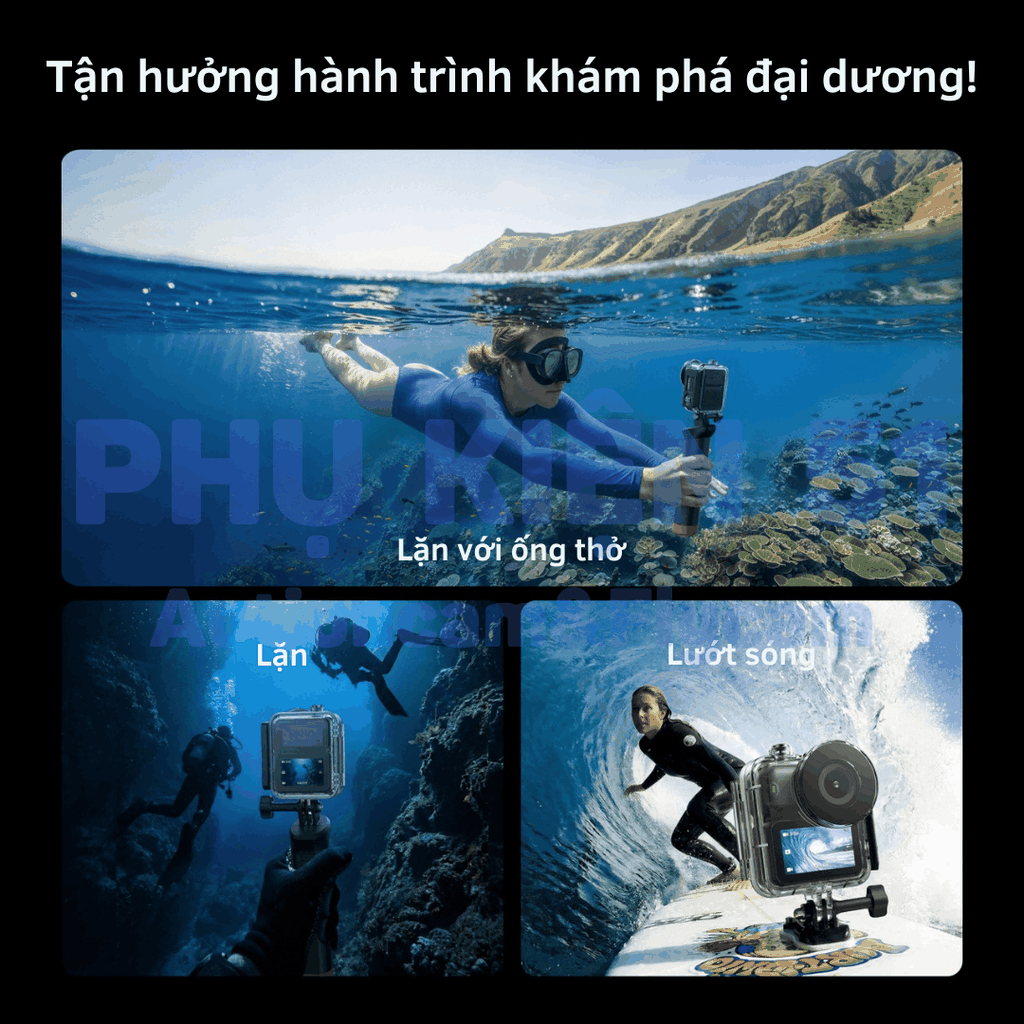 Khung vỏ chống nước Telesin DJI Nano chống nước đi bơi, đi lặn bảo vệ camera
