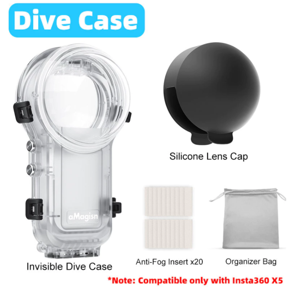 Khung chống nước aMagisn cho Insta360 X5 bơi lặn bảo vệ camera
