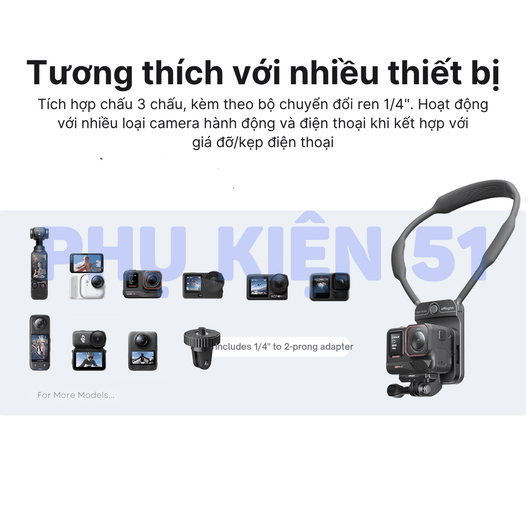 Vòng đeo cổ aMagisn từ tính cho Actioncam giấu ẩn trong áo hít mạnh mẽ