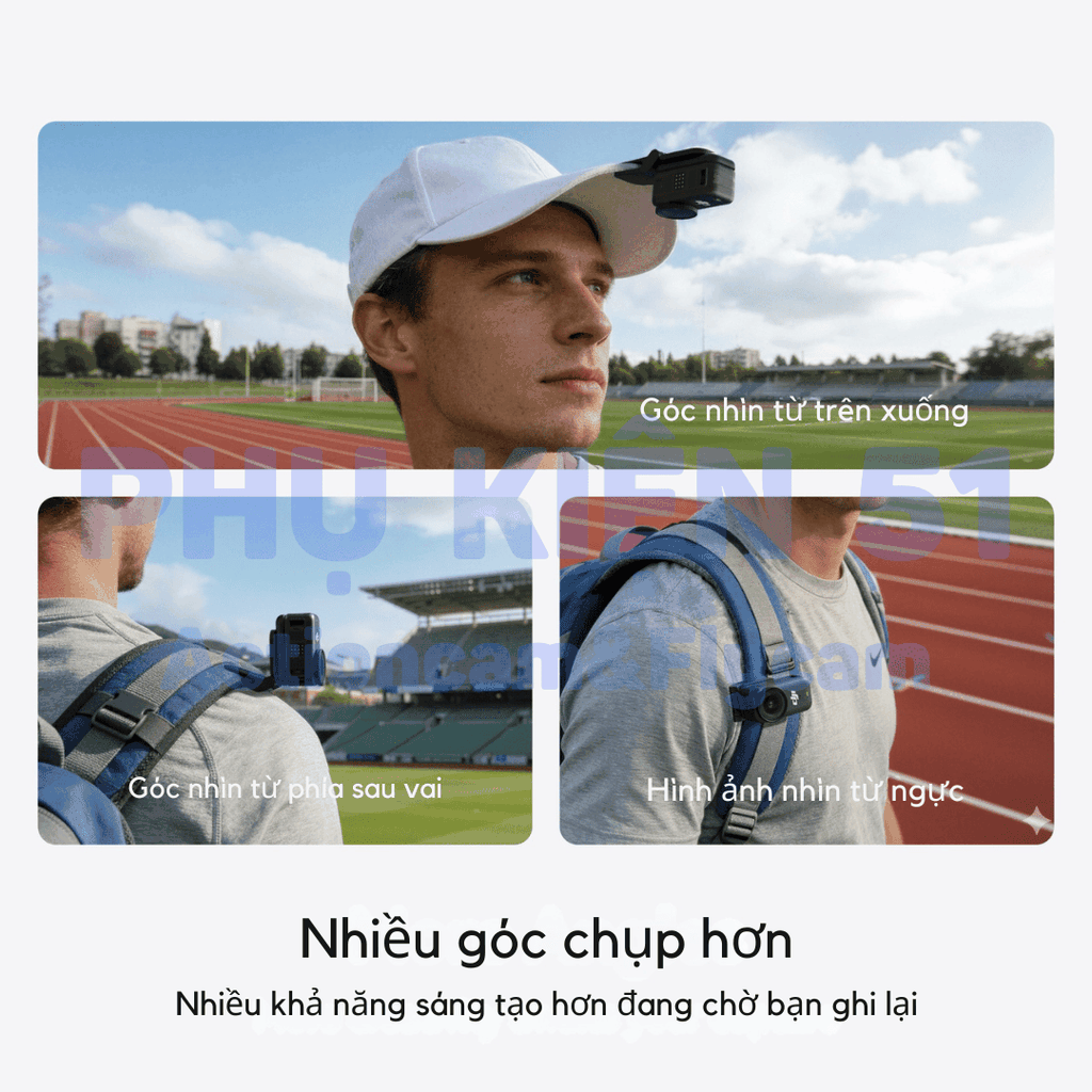 Đế nam châm Telesin kẹp nón DJI Osmo Nano kẹp chặt chắc chắn S3-HMH-05-TDJ