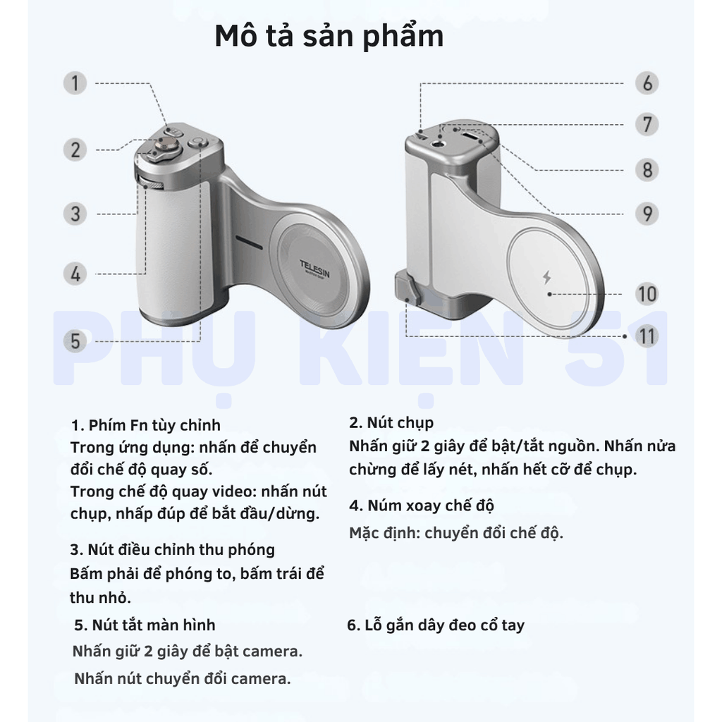Báng tay cầm chuyên nghiệp Iphone 12 -17 Series hợp kim nhôm cao cấp
