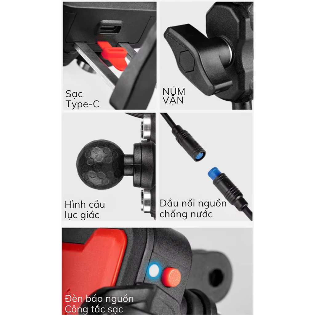 Giá đỡ điện thoại Motowolf MH1 2025 nhỏ gọn chống sốc tháo lắp nhanh