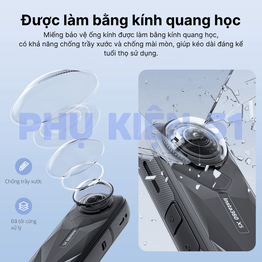 Lens bảo vệ aMagisn Insta360 X5 Standard bảo vệ camera tránh trầy xước