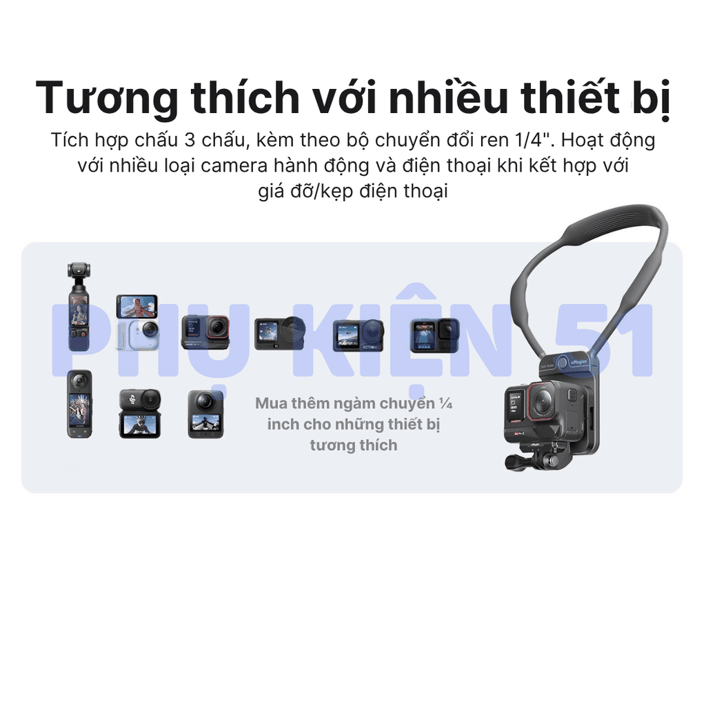 Vòng đeo cổ aMagisn từ tính cho Actioncam giấu ẩn trong áo hít mạnh mẽ