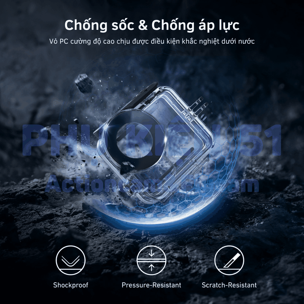 Khung vỏ chống nước Telesin DJI Nano chống nước đi bơi, đi lặn bảo vệ camera