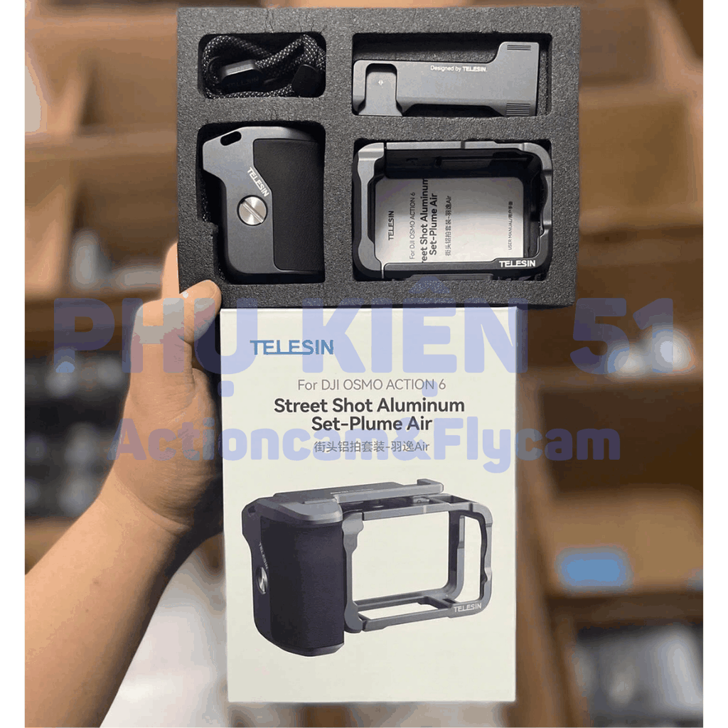 StreetGrip Kit TELESIN cho Action 6- Tay cầm hỗ trợ chụp hình đường phố nghệ thuật S6-FMS-36-TDJ