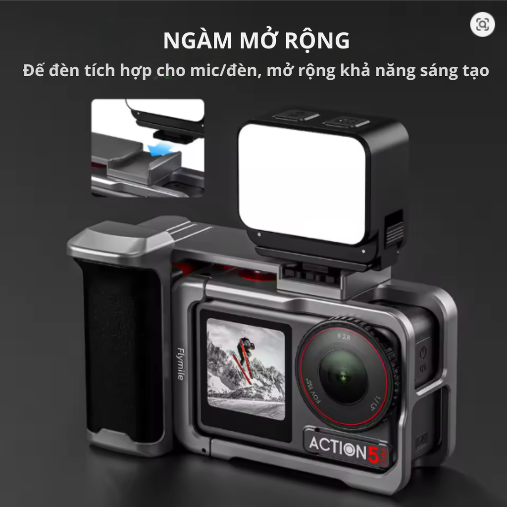 Tay cầm Flymile cho Action 5 Pro 4 3 hợp kim nhôm chắc chắn chụp hình đường phố