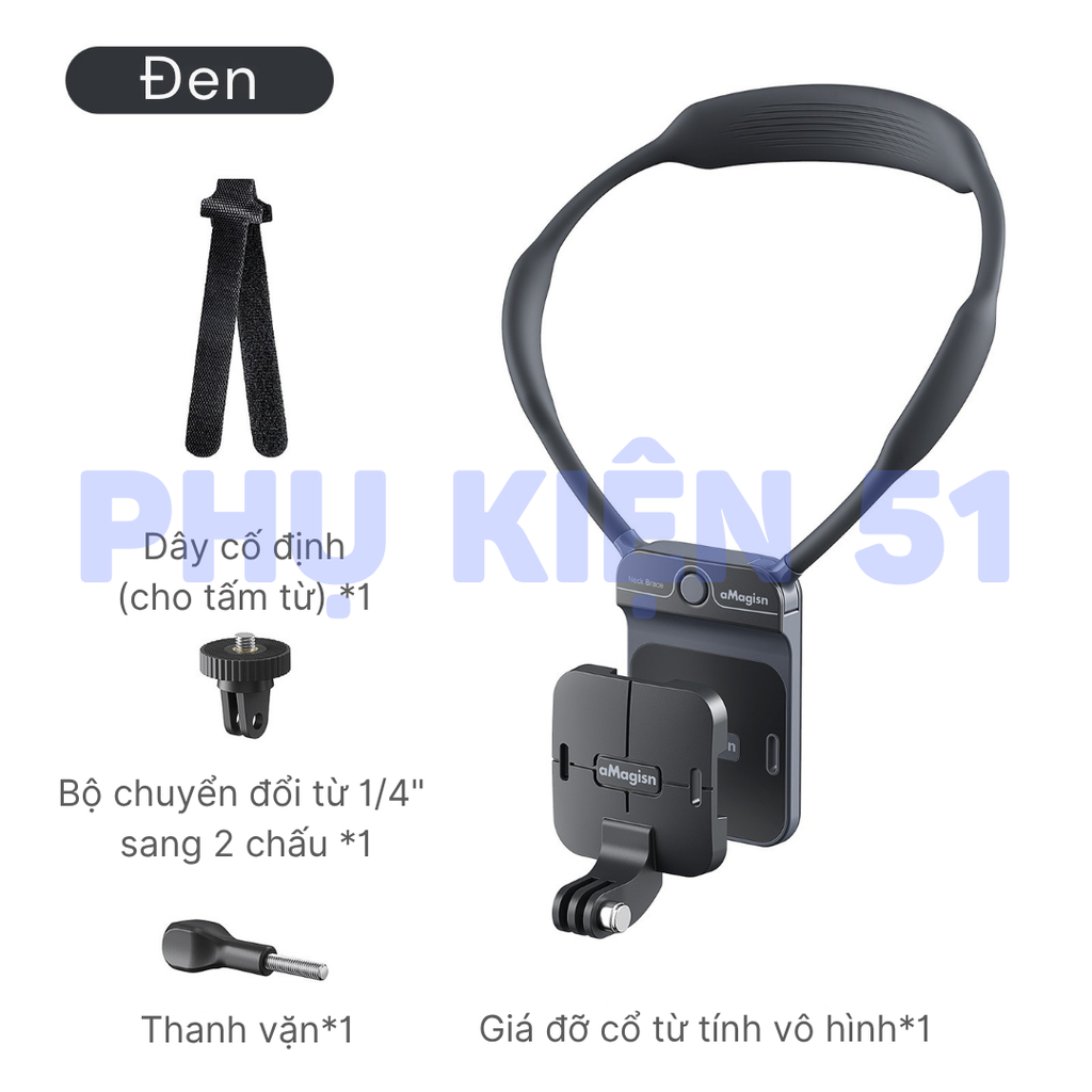 Vòng đeo cổ aMagisn từ tính cho Actioncam giấu ẩn trong áo hít mạnh mẽ