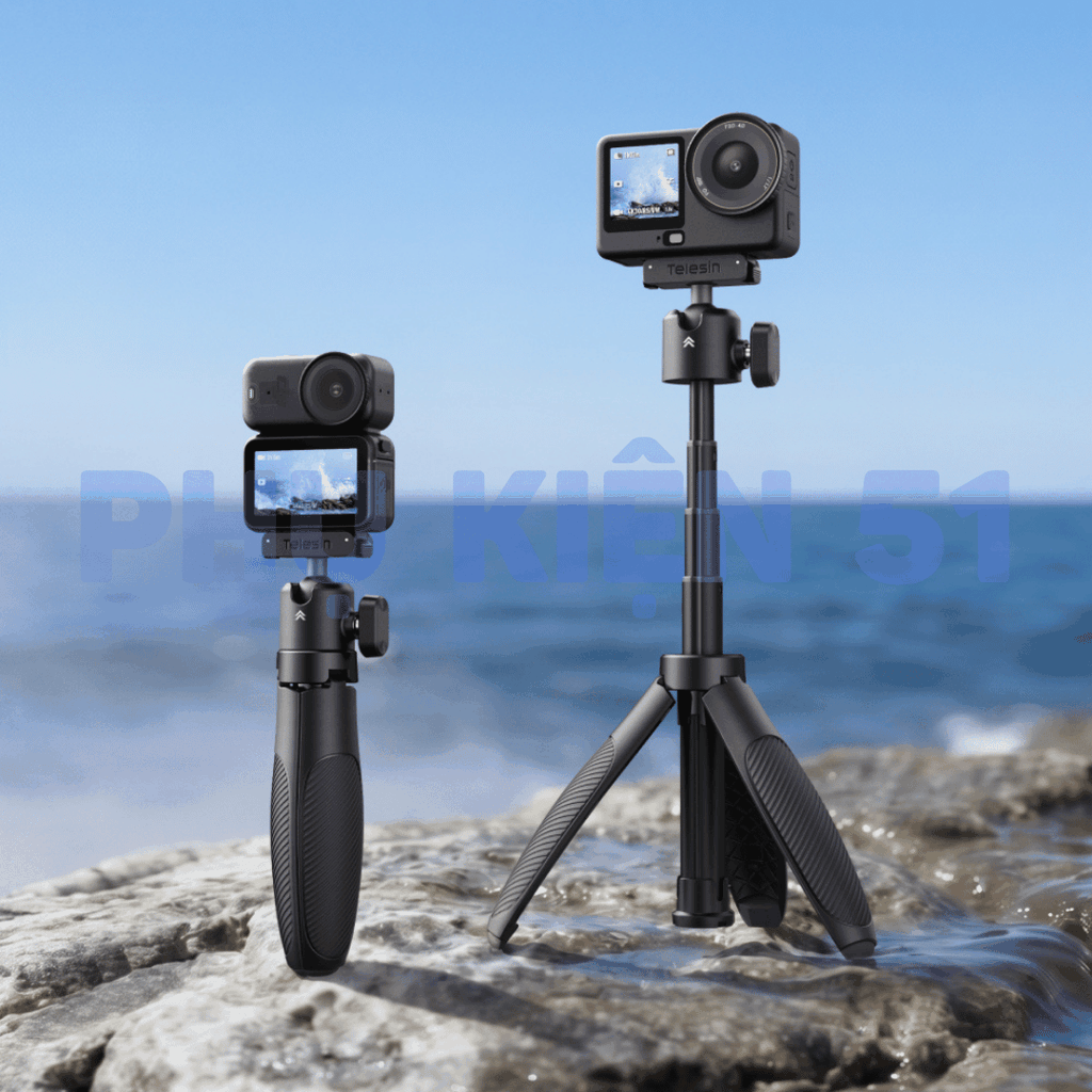 Tripod Telesin tích hợp Action 6 Nano kéo dài 44cm tiện lợi nhỏ gọn