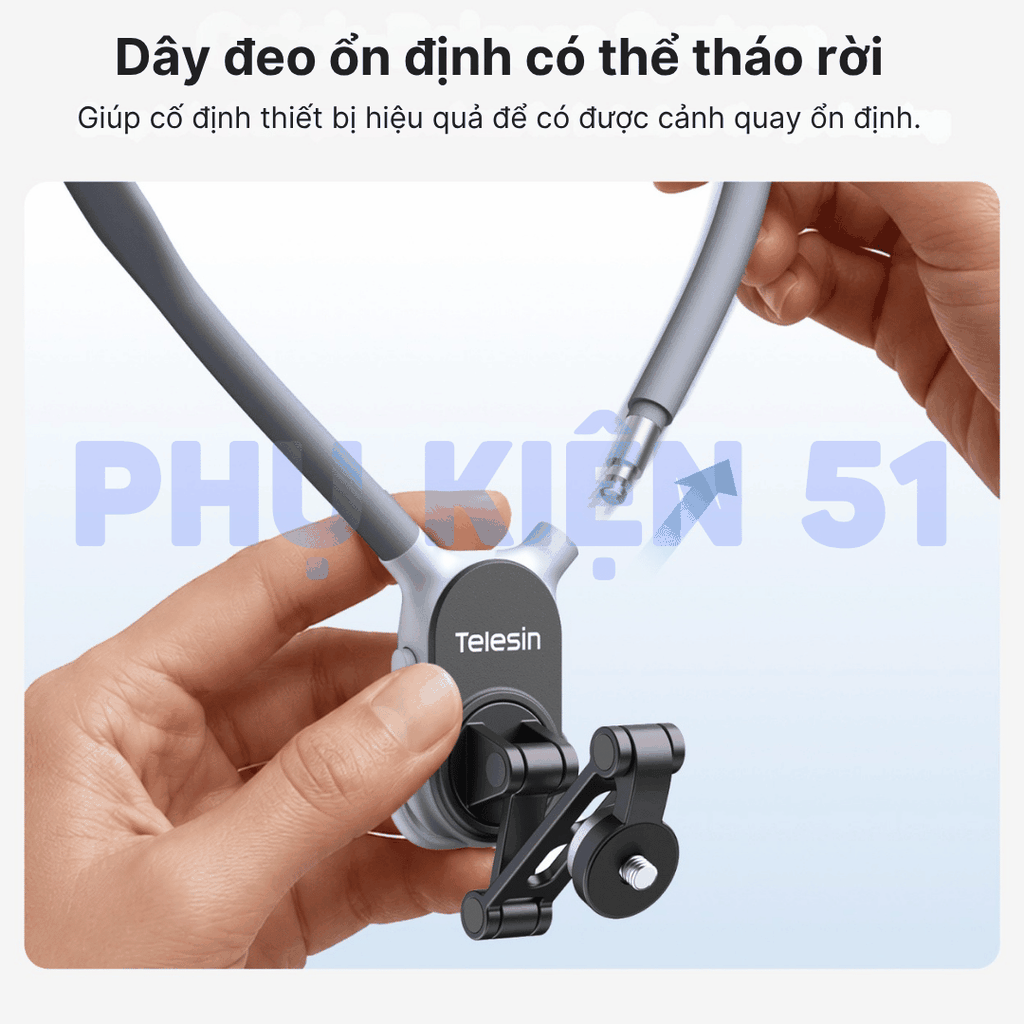 Vòng đeo Telesin Pocket 3 4 Luna hỗ trợ đeo cổ quay Pov đầu 1/4 inch