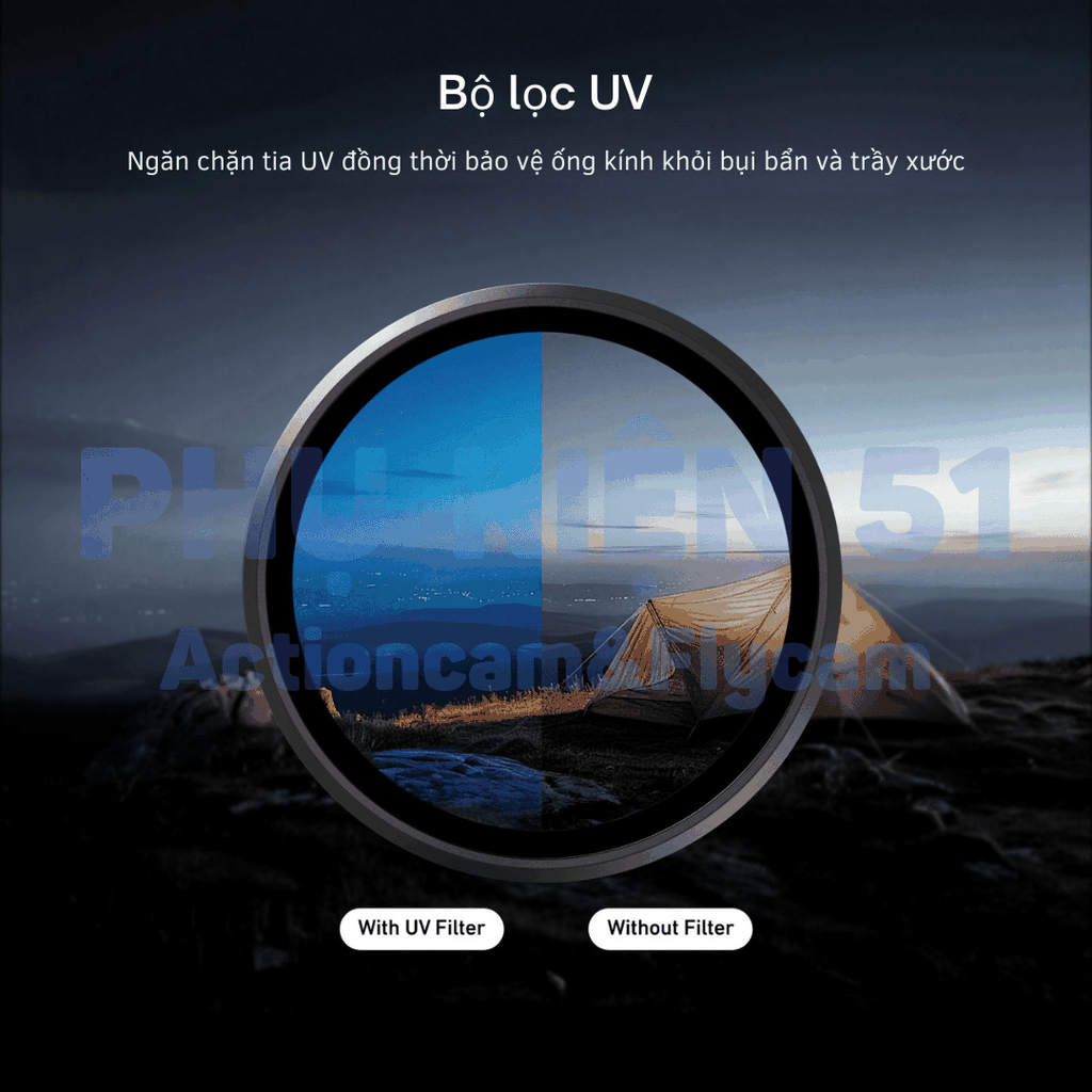 Bộ lọc Telesin CPL UV VND 2-32 cho Action 6 chuyên nghiệp có thể điều chỉnh ND