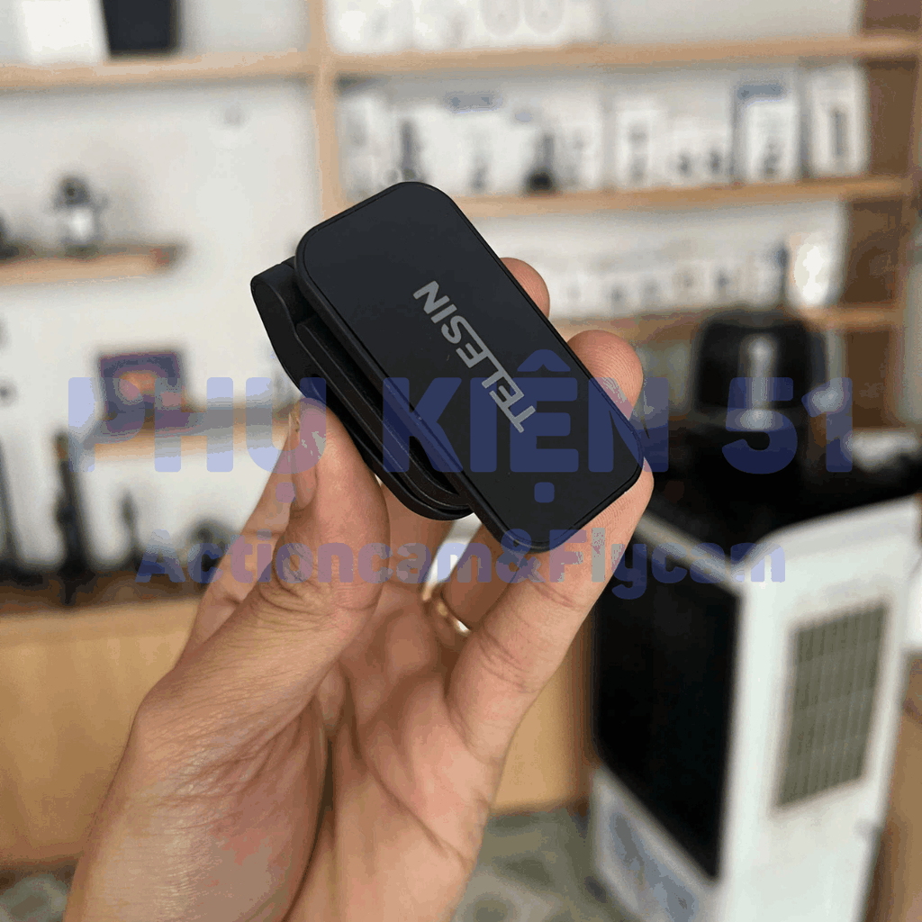 Đế nam châm Telesin kẹp nón DJI Osmo Nano kẹp chặt chắc chắn S3-HMH-05-TDJ