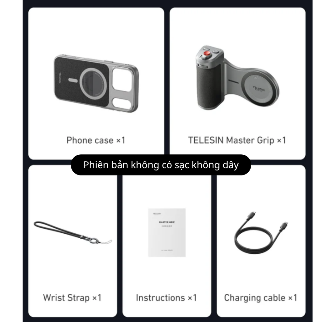 TELESIN Master Grip for iPhone 17 Pro Max - Báng tay cầm chuyên nghiệp quay phim chụp hình ổn định