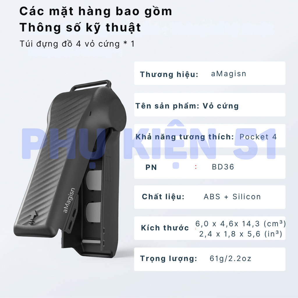 Ốp aMagisn bảo vệ Pocket 4 tránh va đập bảo vệ cụm gimbal
