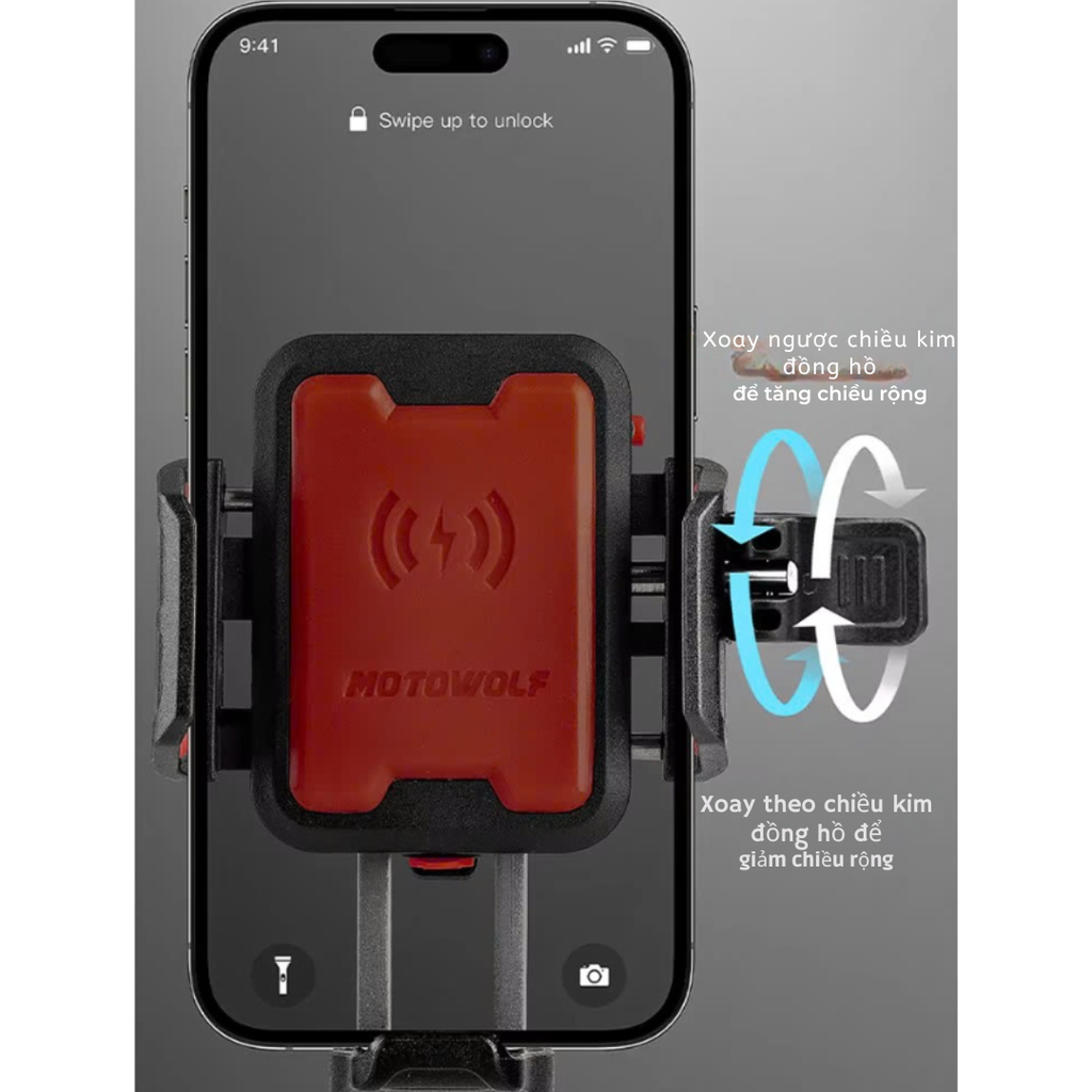 Giá đỡ điện thoại Motowolf MH1 2025 nhỏ gọn chống sốc tháo lắp nhanh