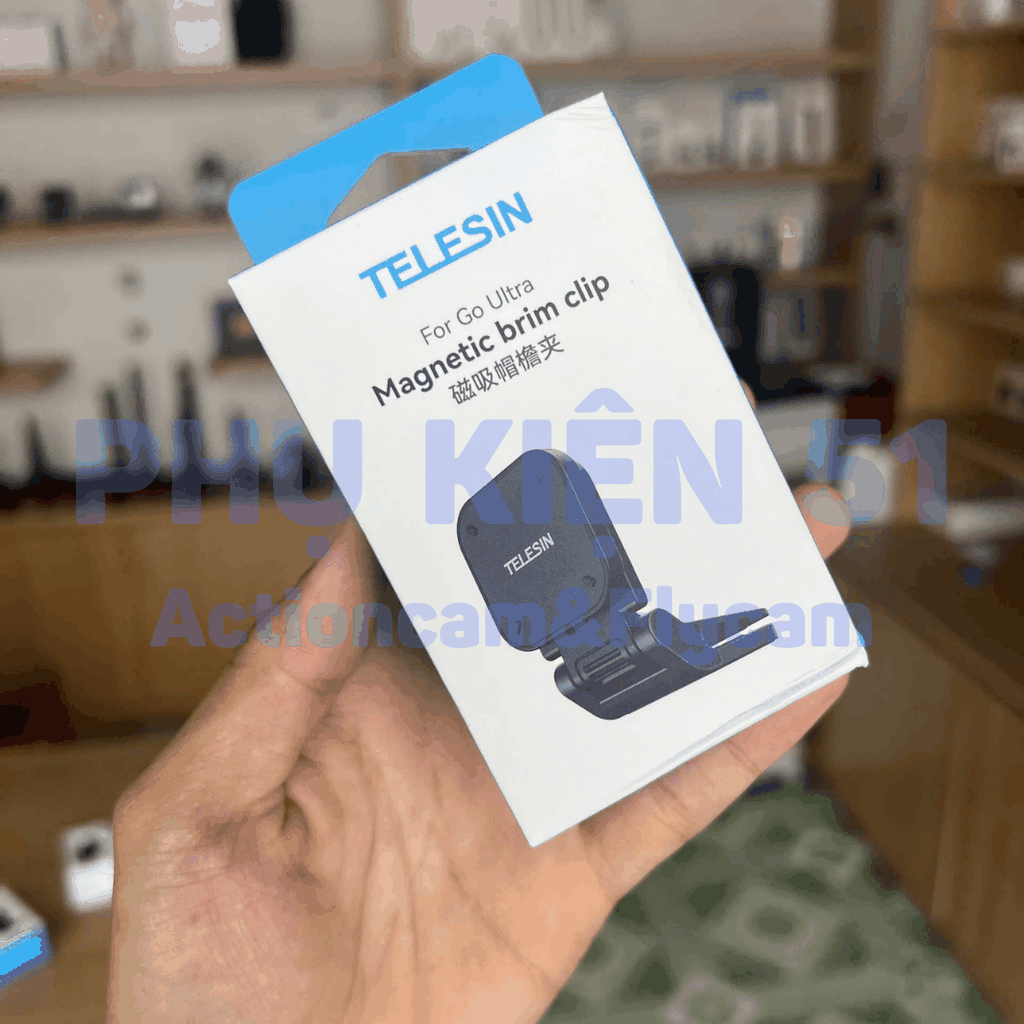 Đế nam châm Telesin kẹp nón Insta360 Go Ultra xoay 360 độ S3-HMH-05-TIS