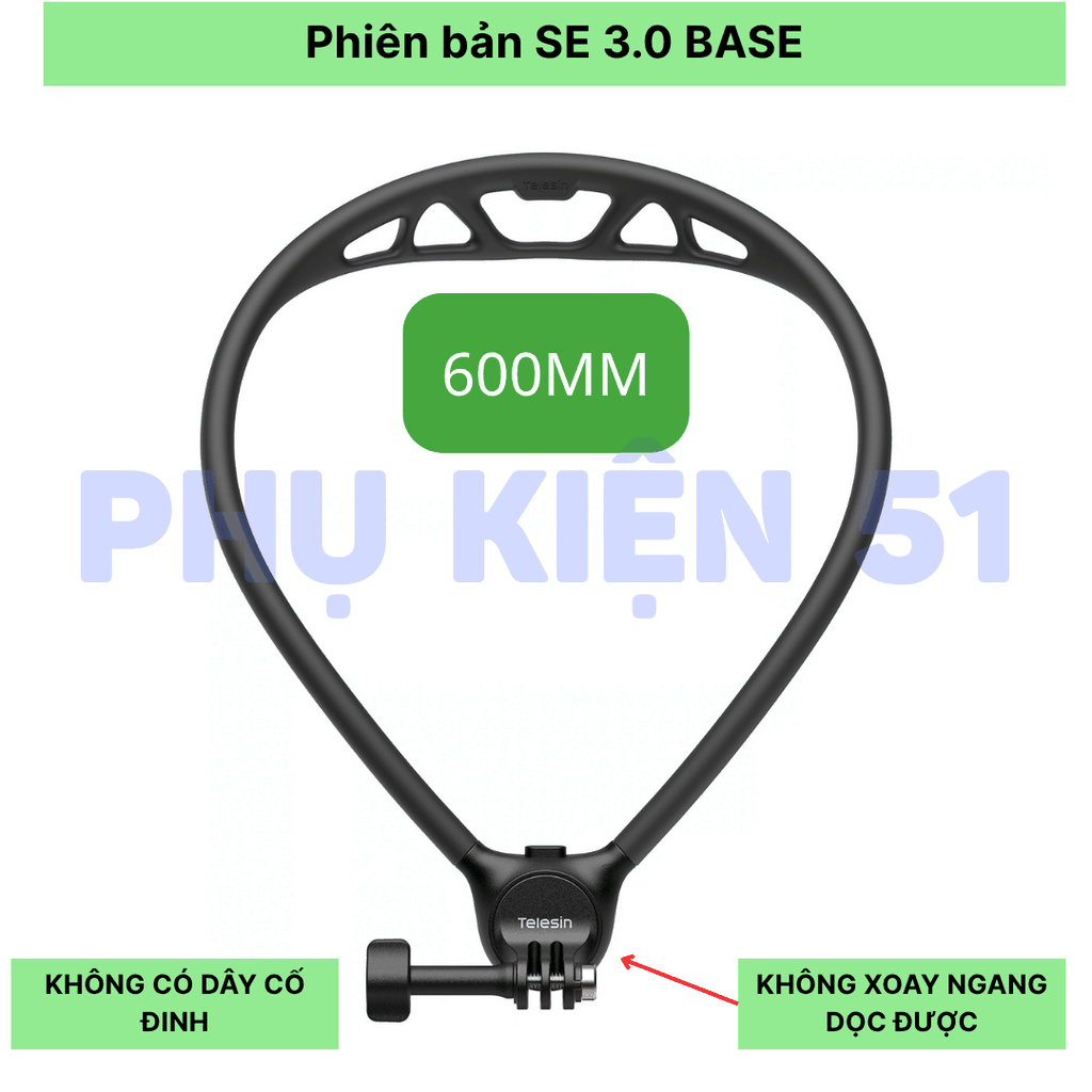 Vòng đeo cổ Telesin SE 3.0 gắn Actioncam Điện Thoại Pocket giảm đau cổ quay POV