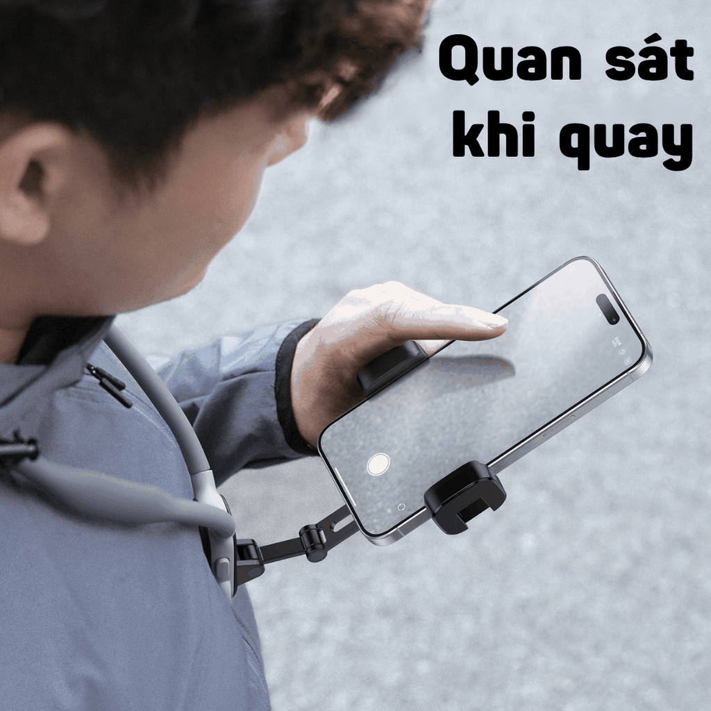 Vòng Đeo Cổ Telesin Góc POV kẹp chắc chắn hỗ trợ quay ngang dọc uốn dẻo tiện dụng S2-HNB-02