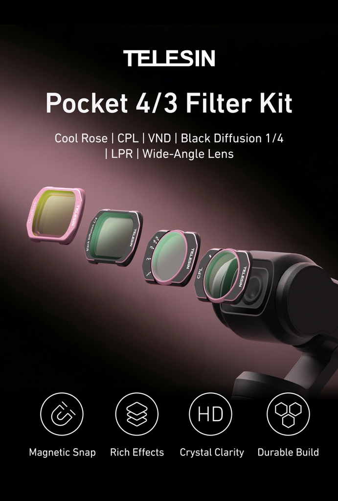 Bộ Filter cho DJI Pocket 4 3 chuyên nghiệp kiểm soát ánh sáng