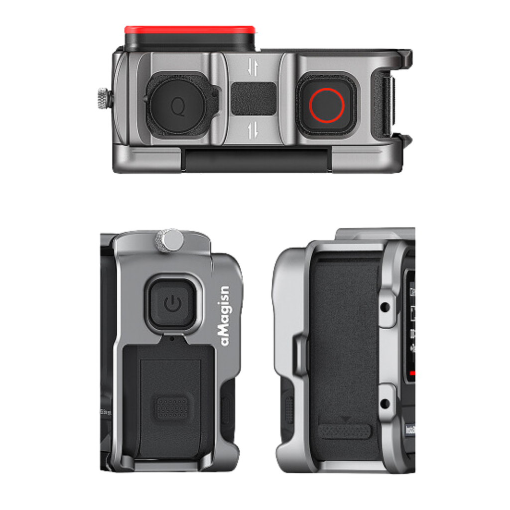 Khung Nhôm aMagisn Insta360 Ace / Ace Pro chắc chắn hỗ trơ xoay ngang dọc ngàm mở rộng gắn mic đèn - Hàng chính Hãng