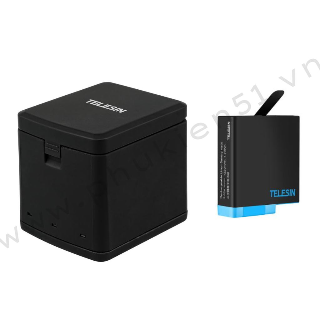 Hộp Sạc và Pin TELESIN GoPro Hero 5 6 7 8 BLACK