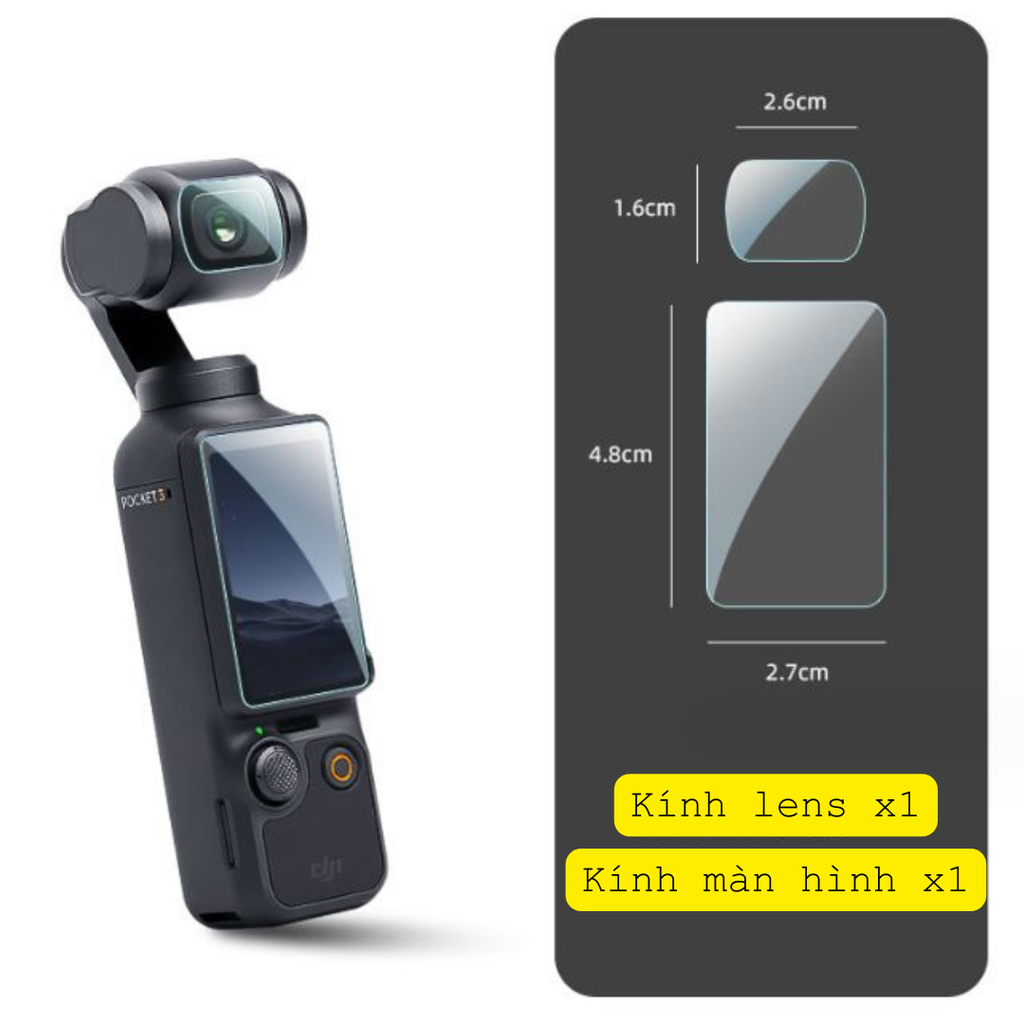 Kính cường lực DJI Osmo Pocket 3 độ cứng 9H 2.5D