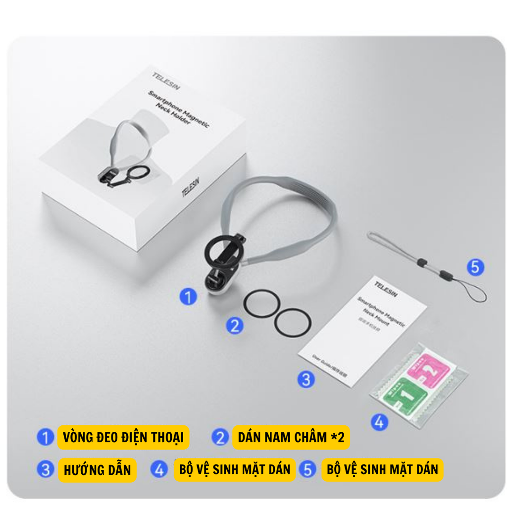 Vòng đeo cổ cao cấp Telesin hít Magsafe nam châm dành cho điện thoại