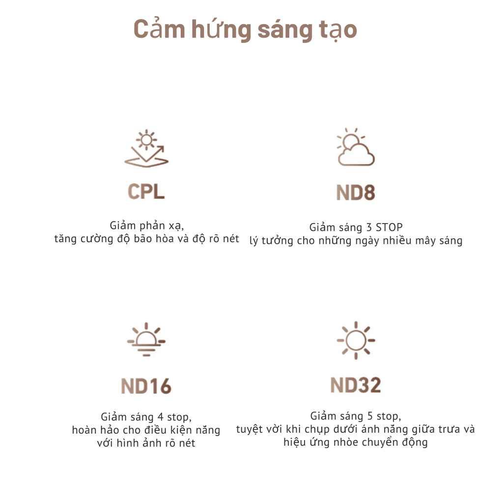 Bộ Filter Telesin Cpl Nd8 16 32 cho Insta360 Ace Pro 2 tạo hiệu ứng chuyển động giảm sáng