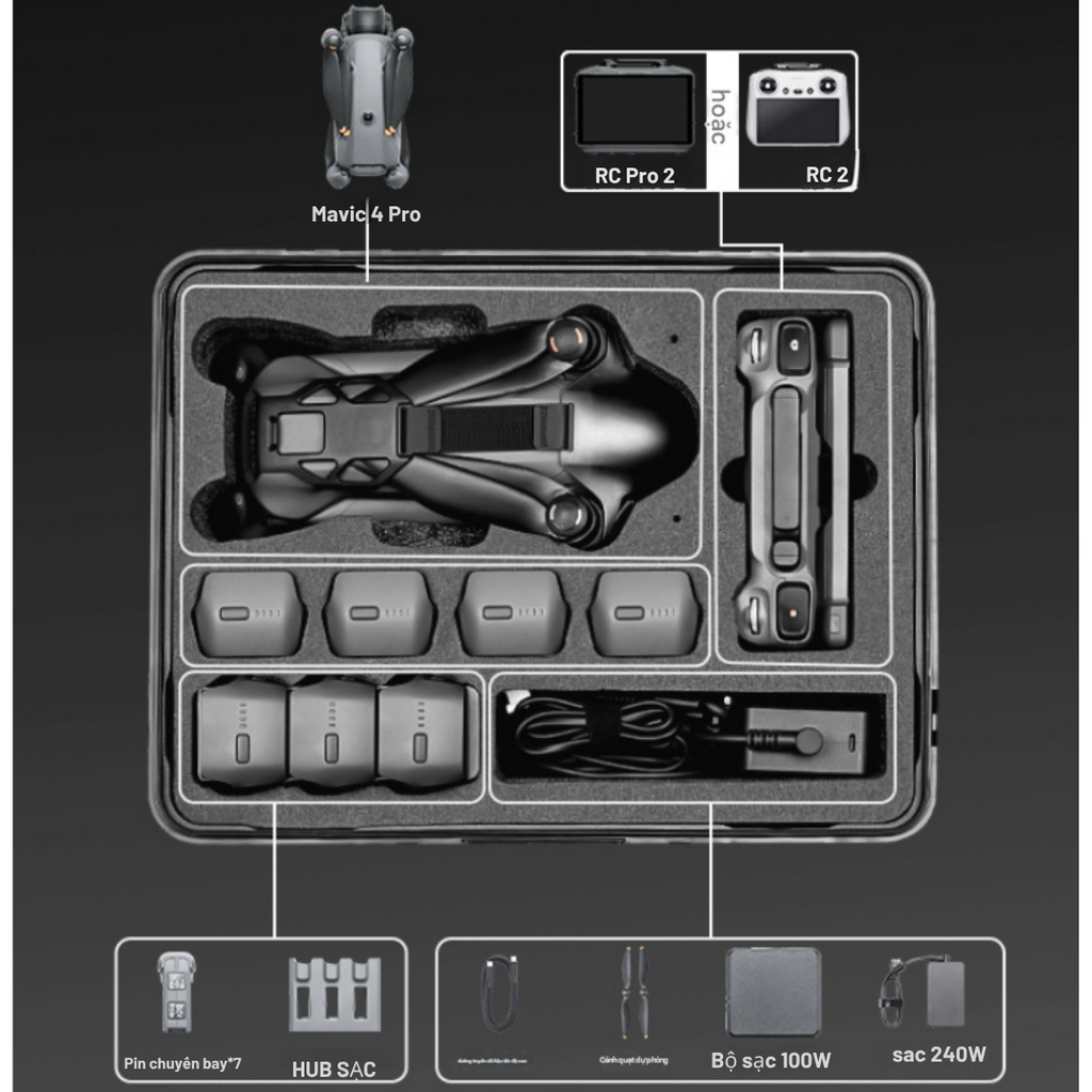 VALI chống sốc cho DJI Mavic 4 Pro đựng khuôn vừa vặn chắc chắn kháng nước