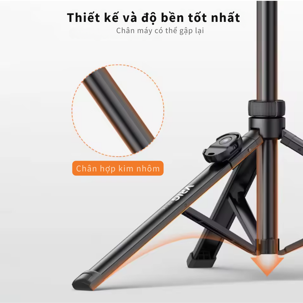 Tripod Vrig Tp 14 kéo dài 1m6 nhôm cứng cáp hỗ trợ nhiều thiết bị gimbal, điện thoại Actioncam, máy ảnh