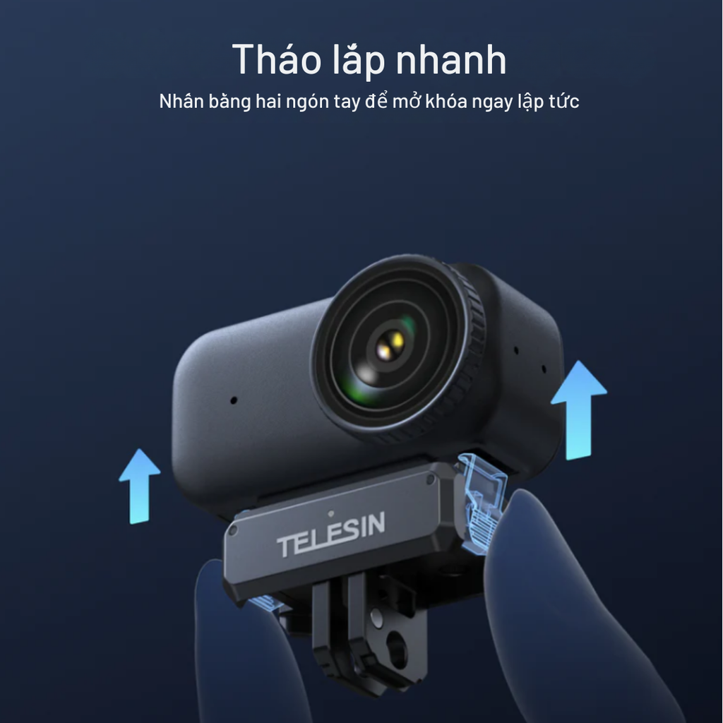 Ngàm Telesin tích hợp sạc Osmo Nano kéo dài thời gian sử dụng