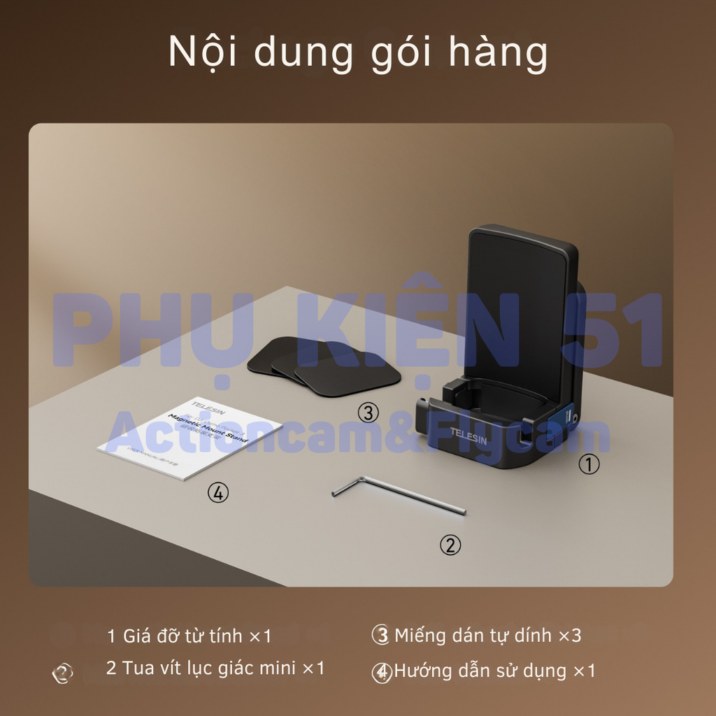 Đế nam châm Telesin cho Pocket 3 cố định chắc chắn tiện lợi dễ sử dụng S6-CFR-04-TDJ