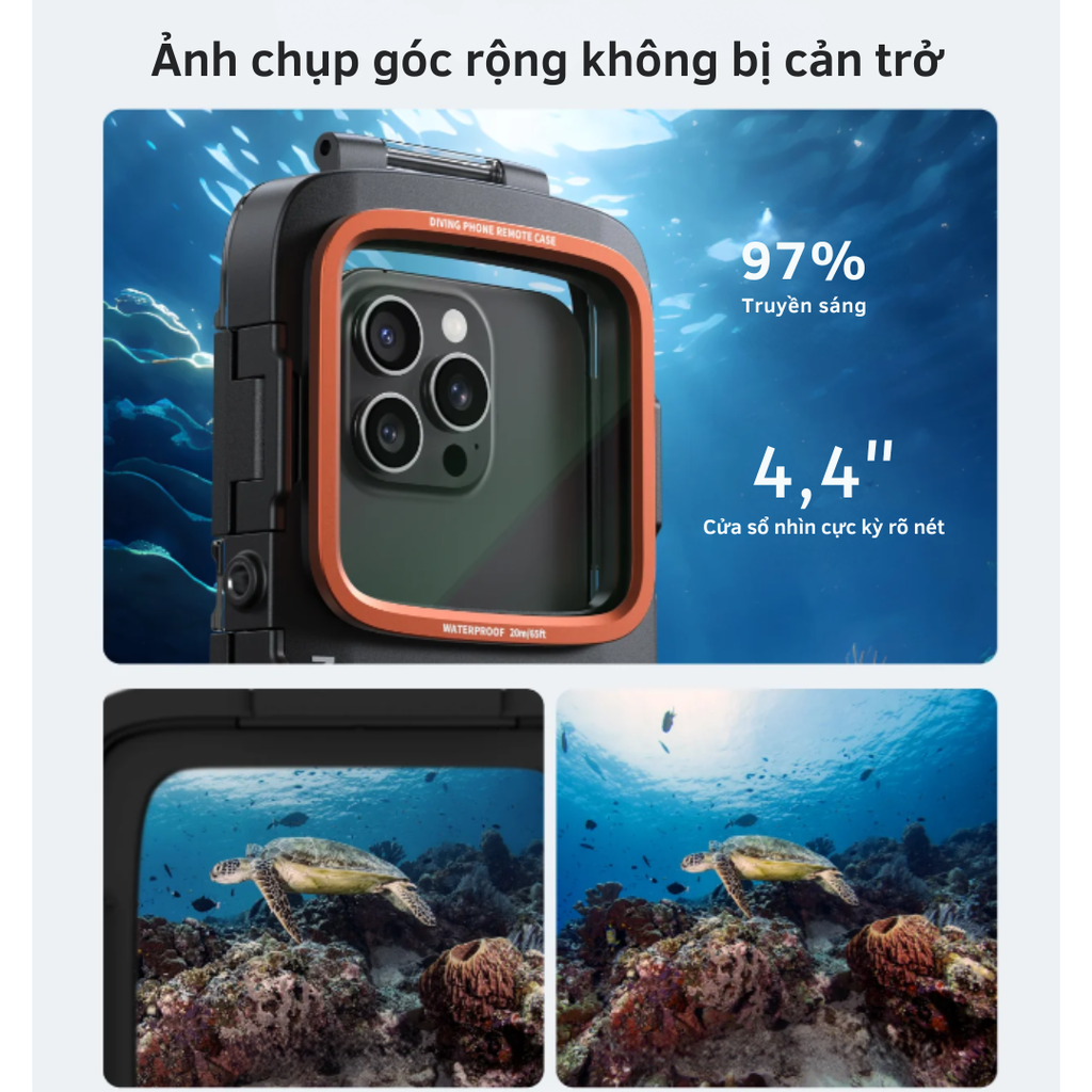 TELESIN Underwater Diving Phone Case - Khung chống nước cho điện thoại chụp hình bảo vệ máy độ sâu lên đến 20m