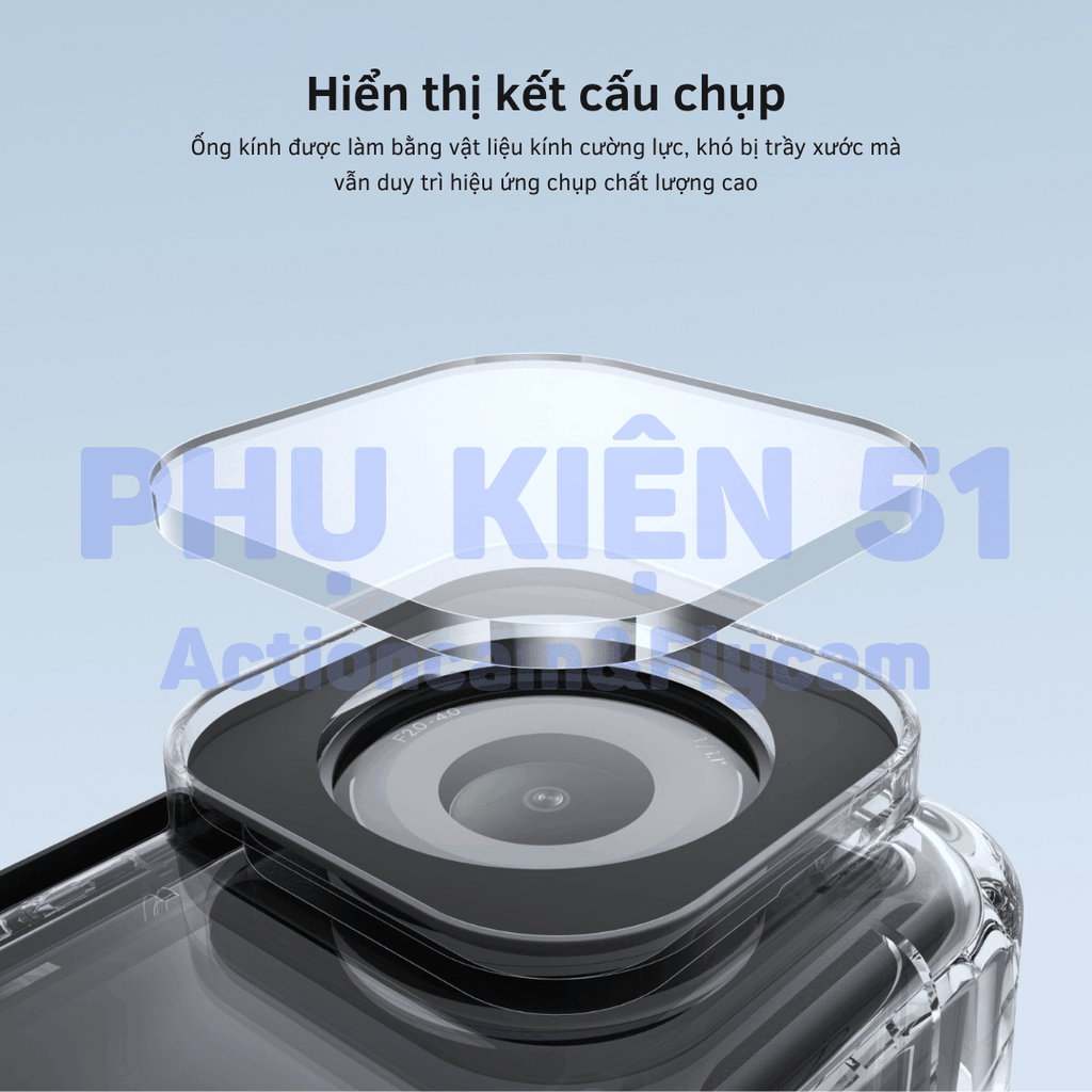 Khung vỏ chống nước TELESIN ACTION 6 chống nước đi bơi, đi lặn bảo vệ camera S4-WTP-12