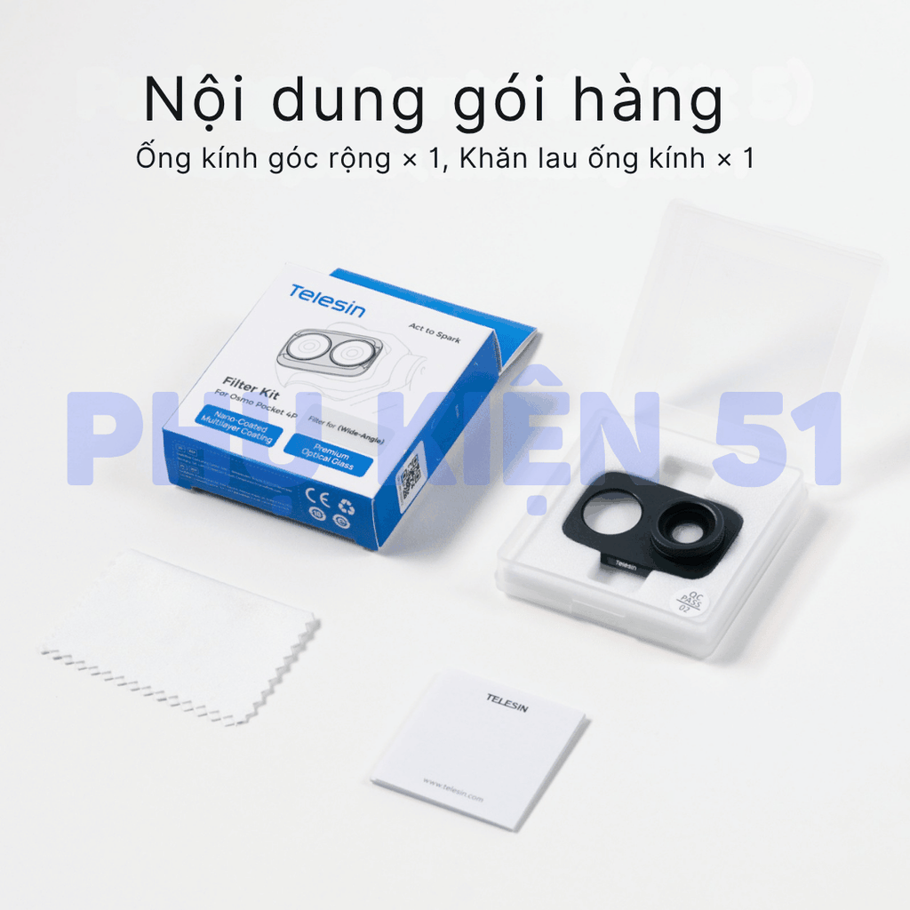 Lens góc rộng Telesin 0,75x Pocket 4 Pro mở rộng góc quay